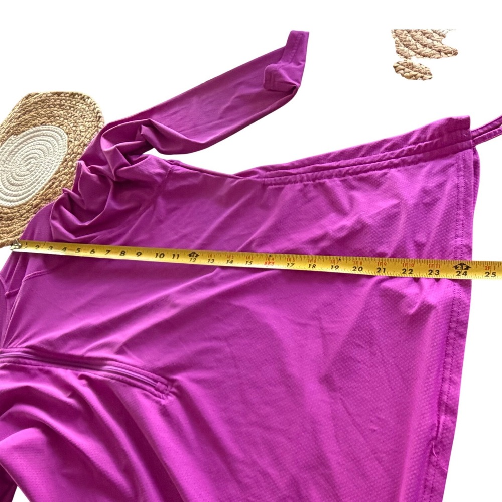 Sol Borne Womens 1X Magenta Purple Quarter Zip Sun Shirt Long Sleeve Side Cinch - Picture 7 of 9